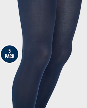 Lot de 5 collants en microfibre pour filles