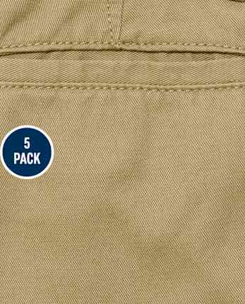 Boys Uniform Skinny Chino Pants 5-Pack