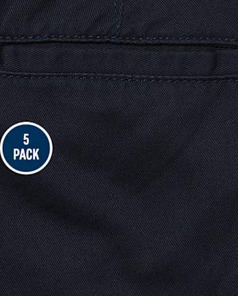 Boys Uniform Skinny Chino Pants 5-Pack