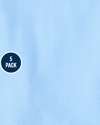 Polo de piqué con volantes de uniforme para niñas, paquete de 5