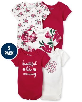 Baby Girls Floral Bodysuit 5-Pack