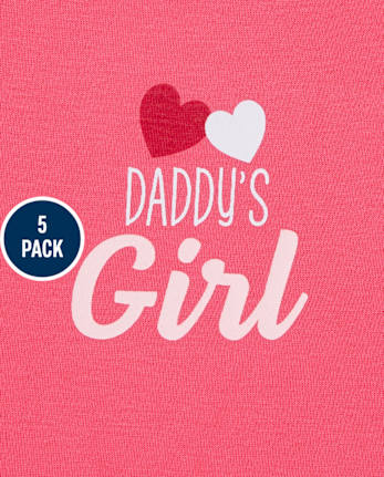 Lot de 5 bodys pour la Saint-Valentin pour bébés filles