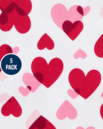 Lot de 5 bodys pour la Saint-Valentin pour bébés filles