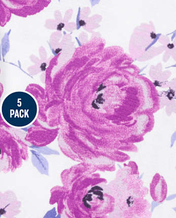 Lot de 5 bodys à fleurs pour bébé fille
