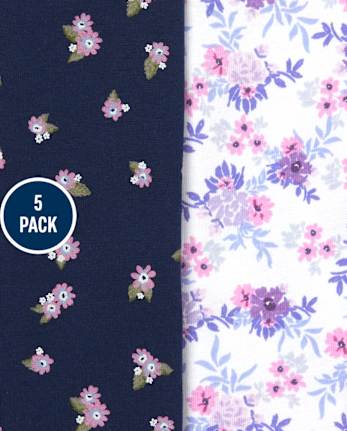 Lot de 5 bodys à fleurs pour bébé fille