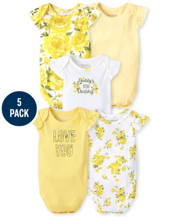 Baby Girls Floral Bodysuit 5-Pack