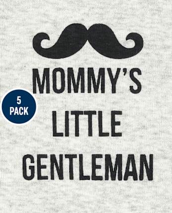 Lot de 5 cache-couches Moustache pour bébé garçon