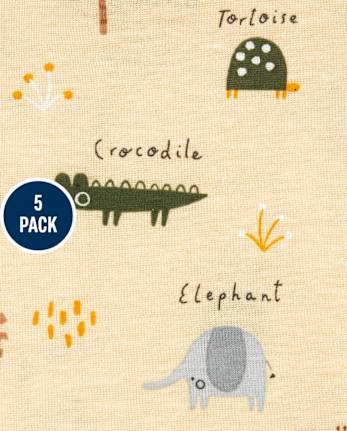 Lot de 5 bodys Safari pour bébé garçon