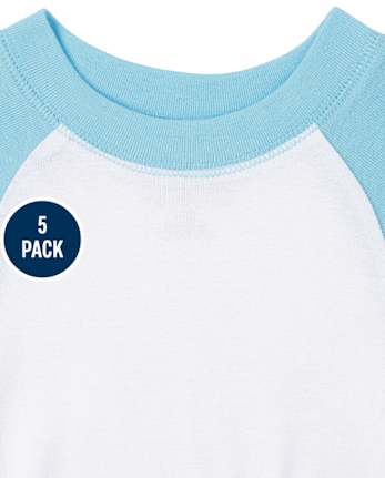 Lot de 5 bodys raglan pour bébé garçon