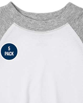 Lot de 5 bodys raglan pour bébé garçon