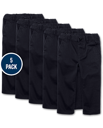 Pantalones chinos ajustados para bebés y niños pequeños, paquete de 5