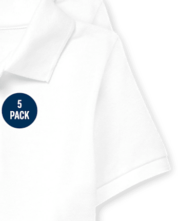 Baby And Toddler Boys Uniform Soft Pique Polo 5-Pack