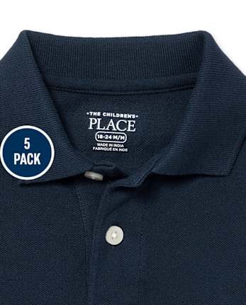Baby And Toddler Uniform Soft Pique Polo 5-Pack
