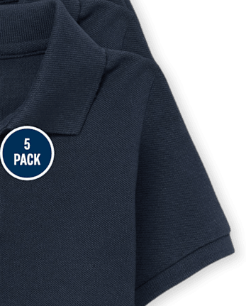 Baby And Toddler Boys Uniform Soft Pique Polo 5-Pack