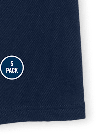 Niños pequeños Niña Uniforme Polo Piqué Con Volantes 5-Pack