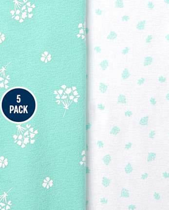 Baby Girls Eyelet Floral Bodysuit 5-Pack