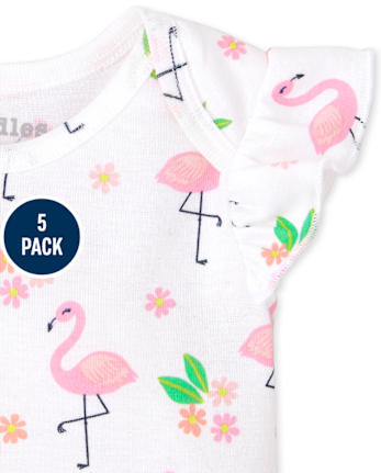 Baby Girls Tropical Bodysuit 5-Pack