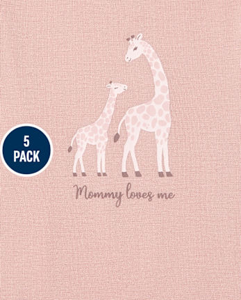 Body para bebé niña con piña y jirafa, paquete de 5