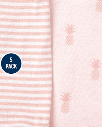 Body para bebé niña con piña y jirafa, paquete de 5