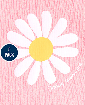 Baby Girls Daisy Bodysuit 5-Pack