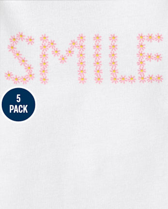 Baby Girls Daisy Bodysuit 5-Pack