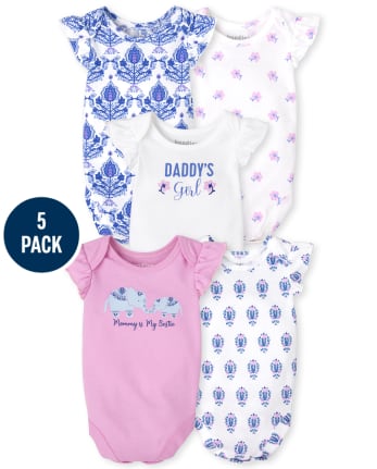 Baby Girls Family Bodysuit 5-Pack