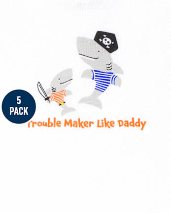 Lot de 5 cache-couches pirates pour bébé garçon