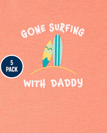 Body de surf para bebé niño, paquete de 5