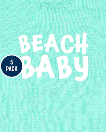 Body de surf para bebé niño, paquete de 5