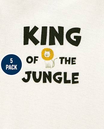 Lot de 5 bodys Safari pour bébé garçon