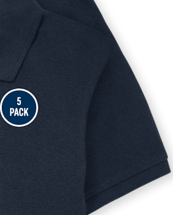 Boys Uniform Soft Pique Polo 5-Pack - Husky
