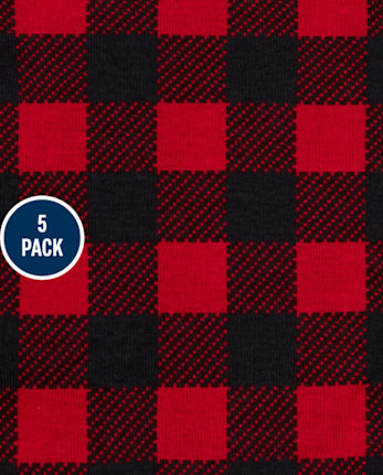 Toddler Boys Buffalo Plaid Boxer Brief Underwear 5-Pack