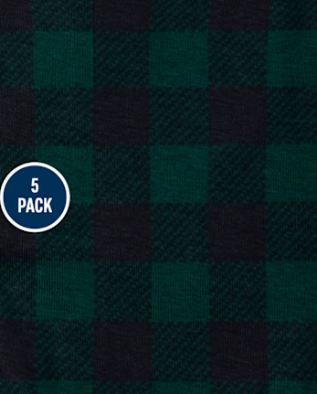 Toddler Boys Buffalo Plaid Boxer Brief Underwear 5-Pack