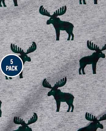 Toddler Boys Buffalo Plaid Boxer Brief Underwear 5-Pack