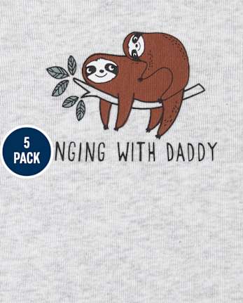 Baby Boys Sloth Bodysuit 5-Pack