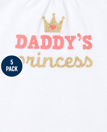 Baby Girls Princess Bodysuit 5-Pack