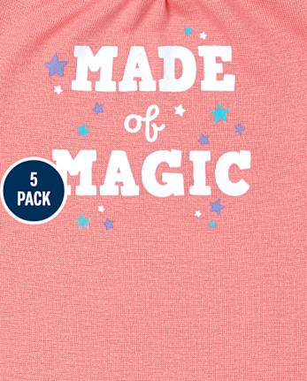 Baby Girls Princess Bodysuit 5-Pack