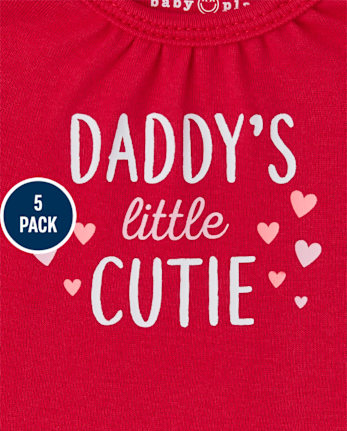 Baby Girls Valentine's Day Bodysuit 5-Pack