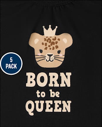 Lot de 5 bodys léopard pour bébé fille