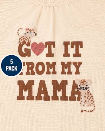 Lot de 5 bodys léopard pour bébé fille