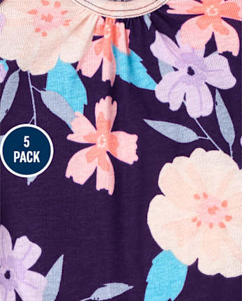 Baby Girls Floral Bodysuit 5-Pack