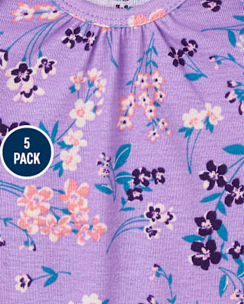 Baby Girls Floral Bodysuit 5-Pack