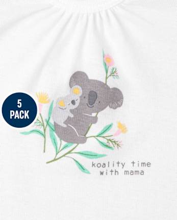 Baby Girls Koala Bodysuit 5-Pack