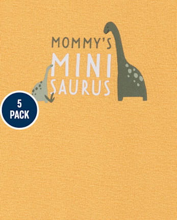 Lot de 5 bodys dinosaures pour bébé garçon