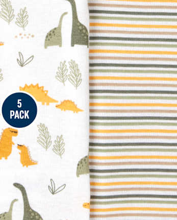 Lot de 5 bodys dinosaures pour bébé garçon