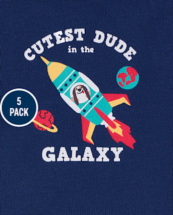 Baby Boys Space Bodysuit 5-Pack