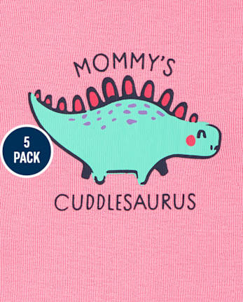 Baby Girls Dino Bodysuit 5-Pack