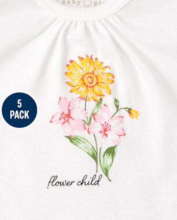 Baby Girls Floral Bodysuit 5-Pack