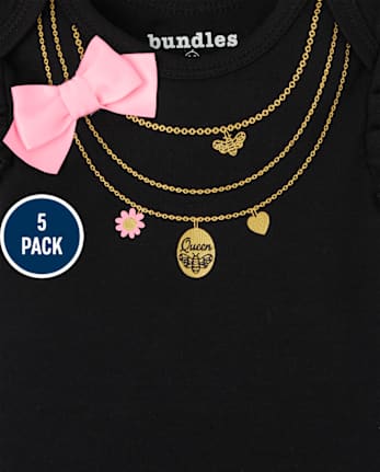 Body para bebé niña Queen Bee, paquete de 5