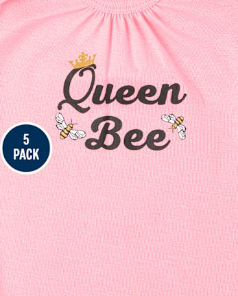 Body para bebé niña Queen Bee, paquete de 5